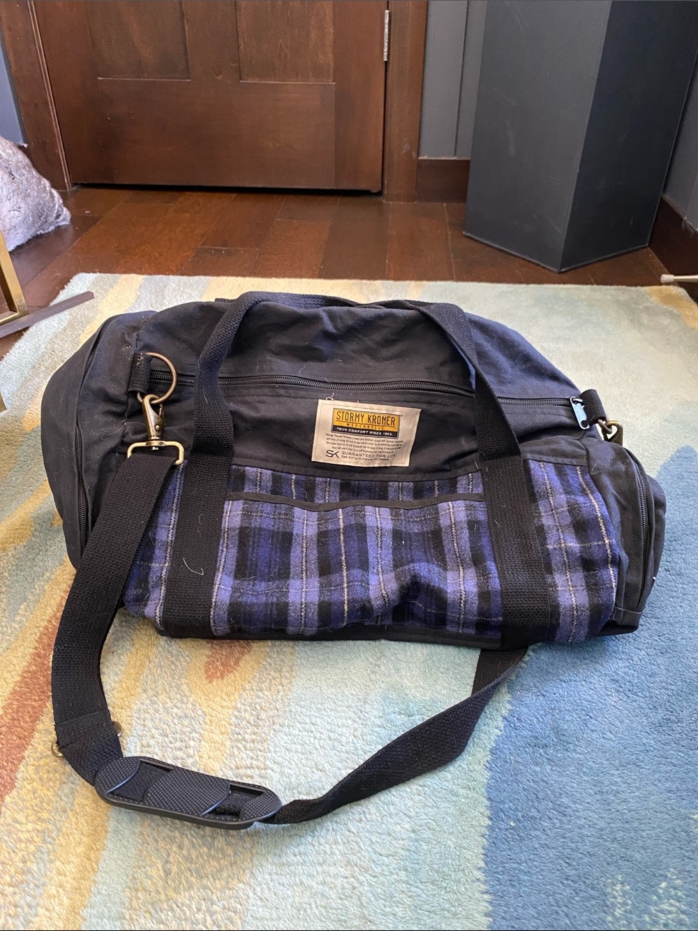 Stormy Kromer Blue Plaid Flannel Duffel Bag